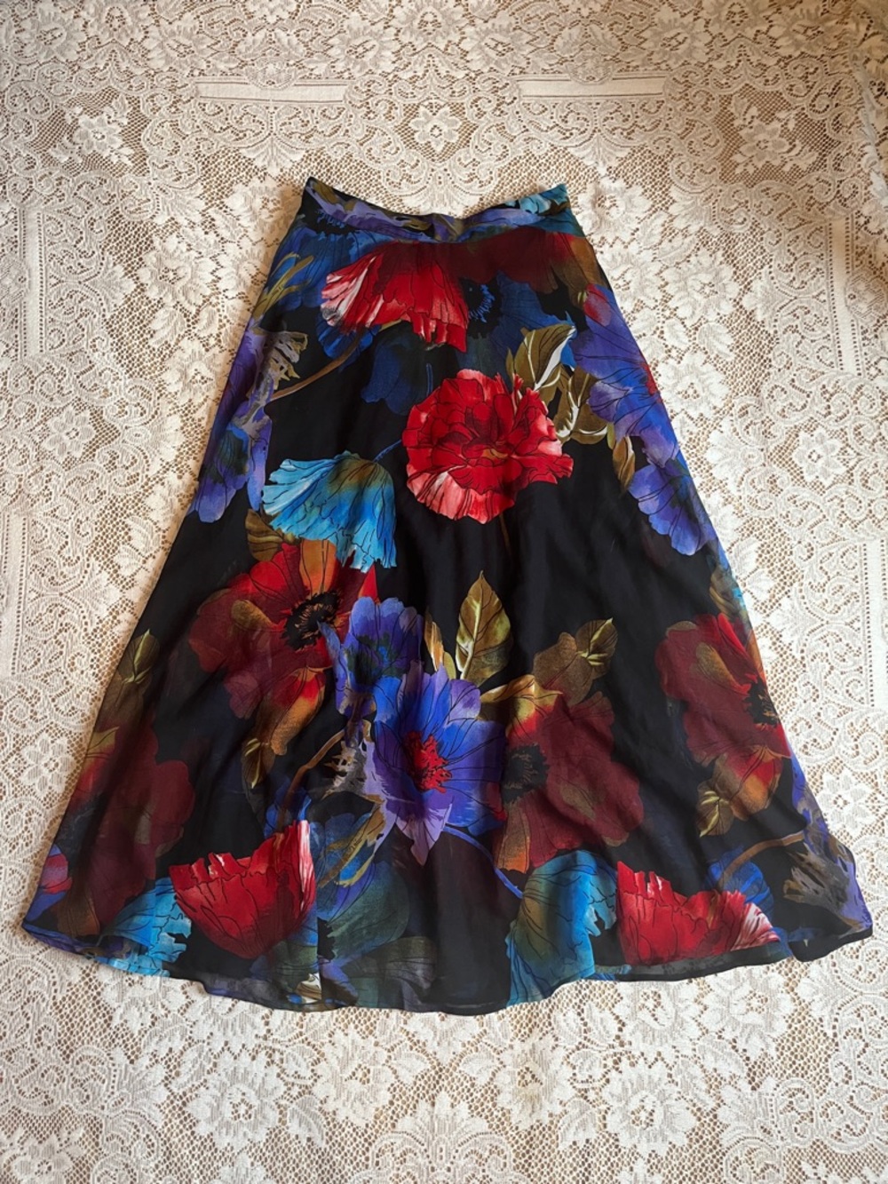 Mix Nouveau Bold Floral Maxi Skirt, Multicolor, Size M